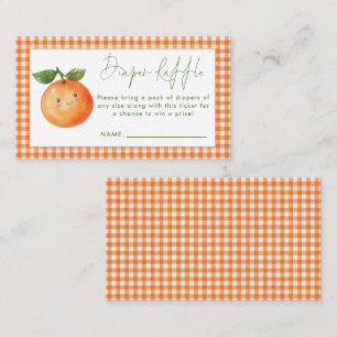 Little Cutie Gingham Diaper Raffle Baby Shower Enclosure Card