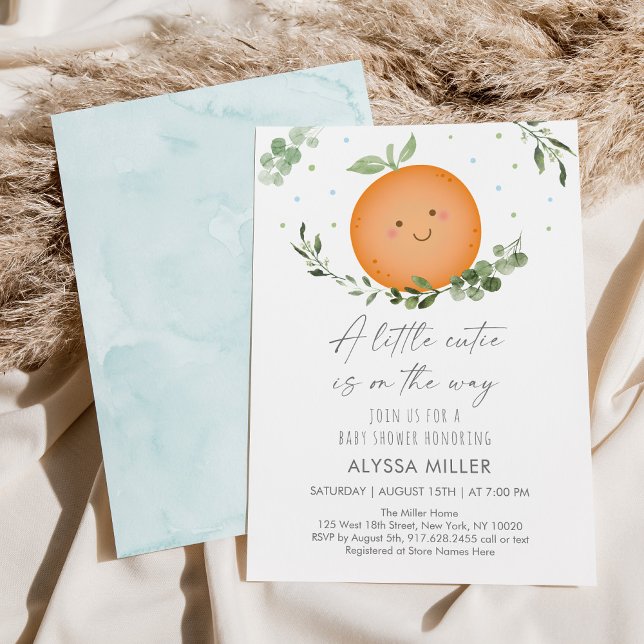 Little Cutie Greenery Baby Shower Invitation (Creator Uploaded)