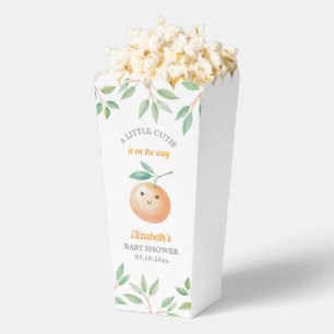 Little Cutie is On The Way Orange Baby Shower Favor Box