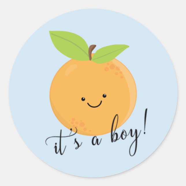 Little Cutie It' a Boys Favour Classic Round Sticker (Front)