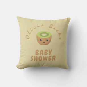 Little Cutie Kiwi Baby Shower  Throw Pillow