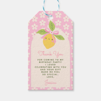 Little Cutie Lemon& Daisies 1st Birthday Thank You Gift Tags
