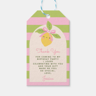 Little Cutie Lemon Fruit 1st Birthday Thank You Gift Tags