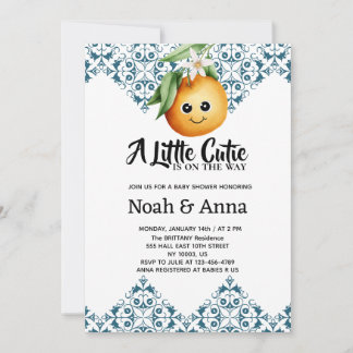  little cutie Mediterranean baby shower Invitation