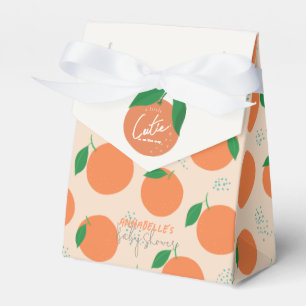 Little Cutie Modern Orange Baby Shower Favor Box
