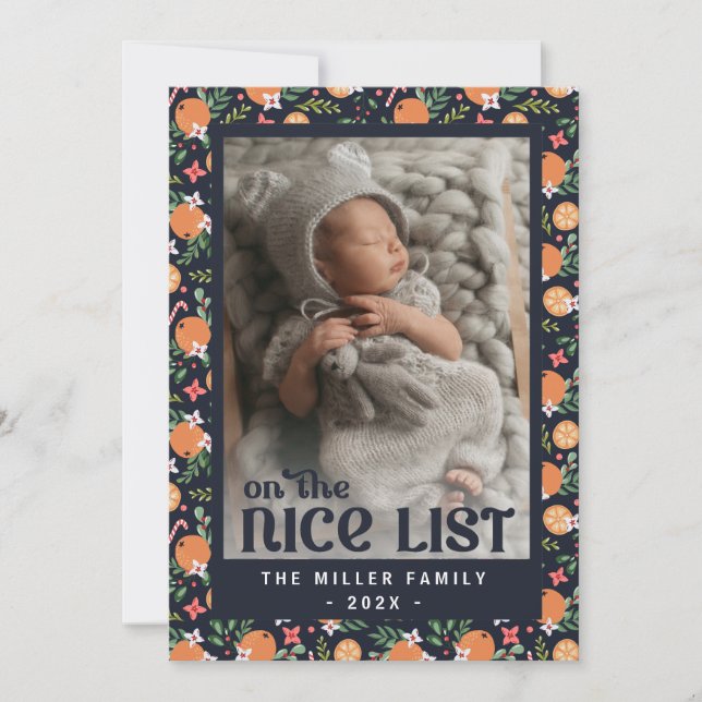 Little cutie on the nice list Christmas Invitation (Front)