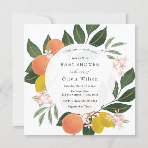 Little Cutie on the Way Orange Baby Shower Invitation