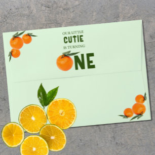Little Cutie Orange 1st Birthday Envelope
