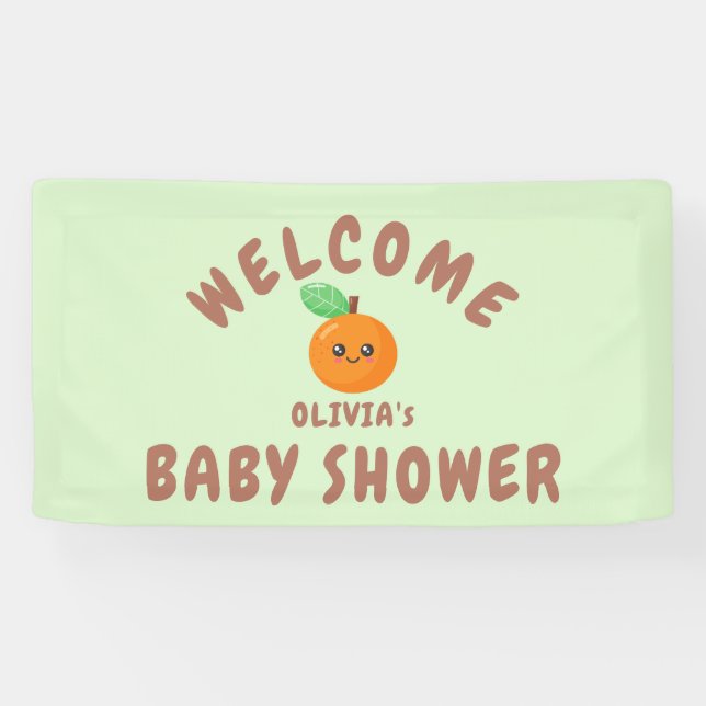Little Cutie Orange Baby Shower  Banner (Horizontal)
