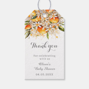 Little cutie Orange Baby Shower Citrus Thank You Gift Tags