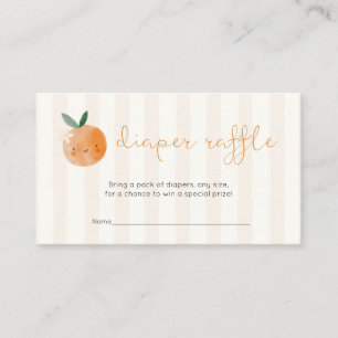 Little Cutie Orange Baby Shower Diaper Raffle Enclosure Card