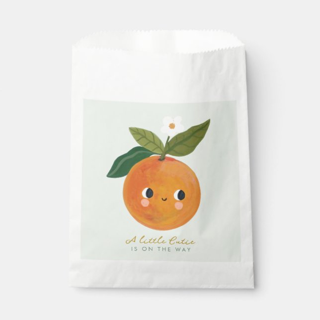 Little Cutie Orange Baby Shower  Favour Bag (Front)