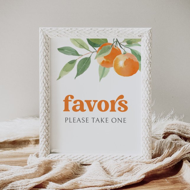 Little Cutie Orange Baby Shower Favours Sign (Creator Uploaded)