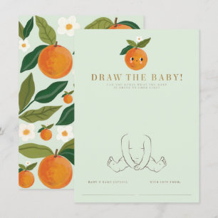 Little cutie orange Baby Shower Game Enclosure Card