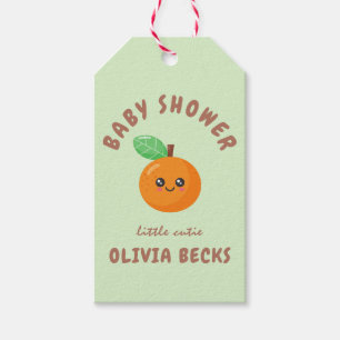 Little Cutie Orange Baby Shower Gift Tags