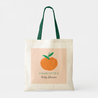 Little Cutie Orange Baby Shower Gift Tote Bag