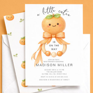 Little Cutie Orange Baby Shower Invitation
