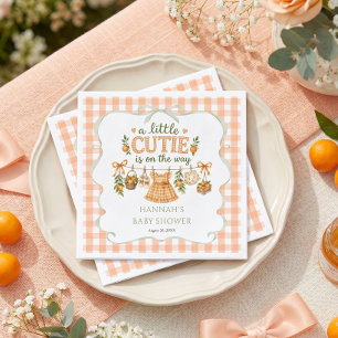Little Cutie Orange Baby Shower Napkin