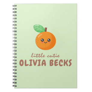 Little Cutie Orange Baby Shower  Notebook