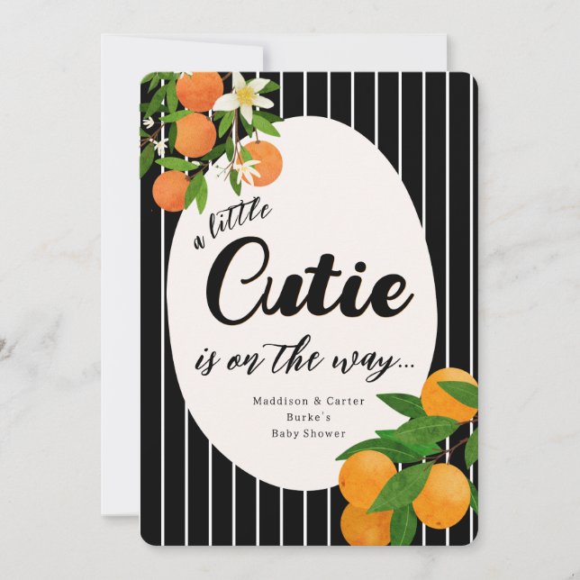 Little Cutie Orange Baby Shower - Organic Market Invitation (Front)