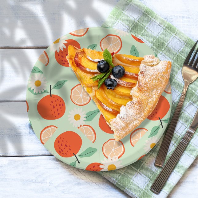 Little Cutie Orange Baby Shower Paper Plate (Creator Uploaded)