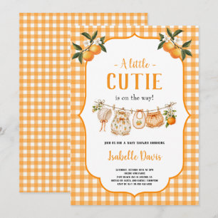 Little Cutie Orange Baby Shower Party Invitation