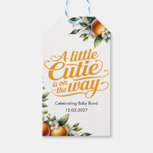 Little Cutie Orange Baby Shower Personalized Gift Tags