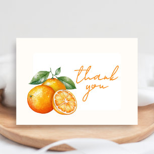 Little Cutie Orange Baby Shower Thank You Card