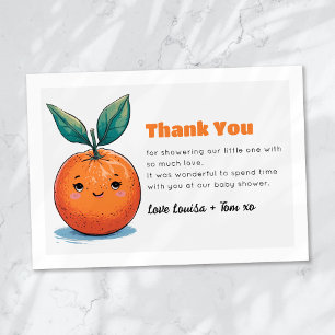 Little Cutie Orange Baby Shower Thank You Card