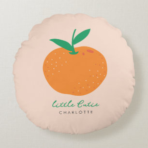 Little Cutie Orange Baby Throw Pillow