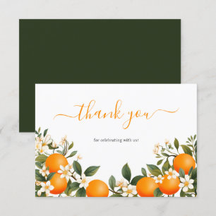 Little Cutie Orange Botanical Citrus Thank You Card