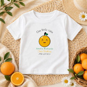 Little Cutie Orange Citrus 1st Birthday Baby T-Shirt