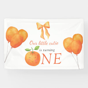 Little Cutie Orange Citrus 1st Birthday Banner