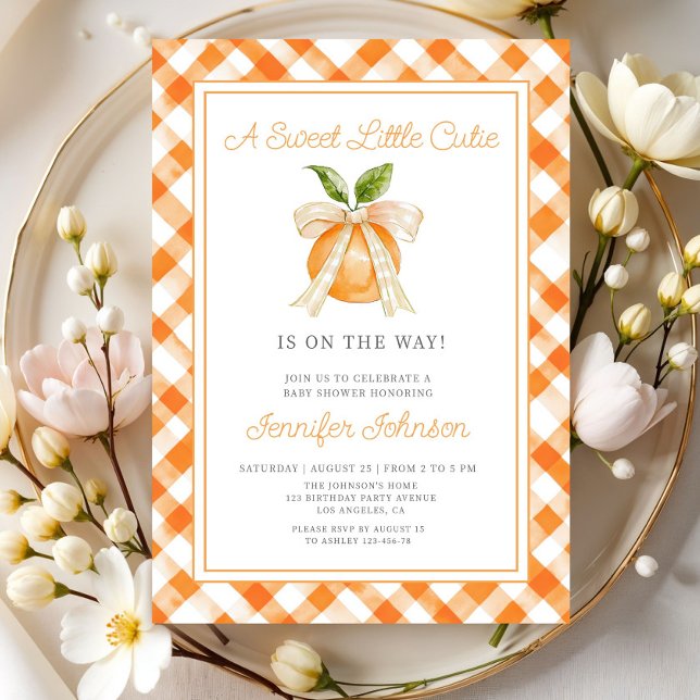 Little Cutie Orange Citrus 1st Birthday Invitation (Little Cutie Orange Citrus 1st Birthday Invitation)