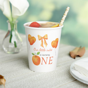 Little Cutie Orange Citrus 1st Birthday Paper Cups