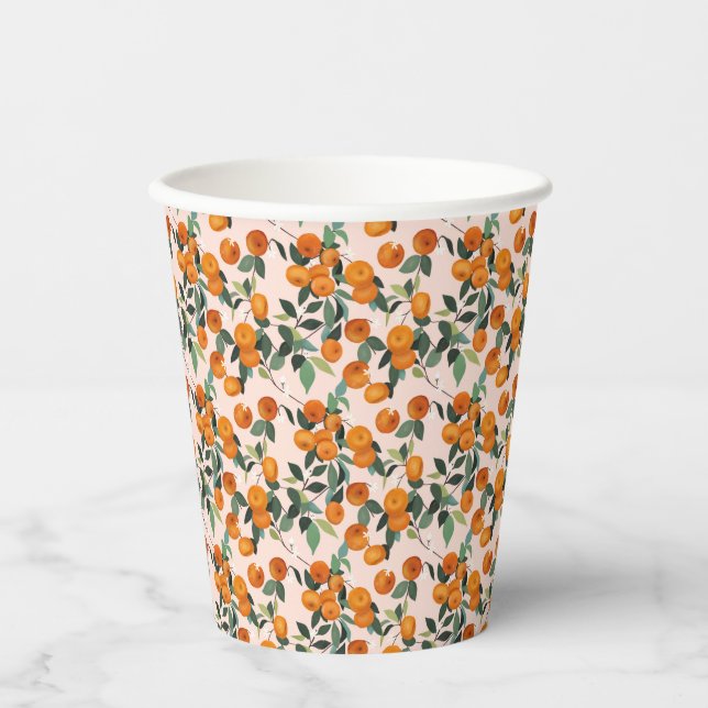  Little Cutie Orange Citrus 1st Birthday  Paper Cups (Front)