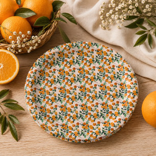  Little Cutie Orange Citrus 1st Birthday  Paper Plate