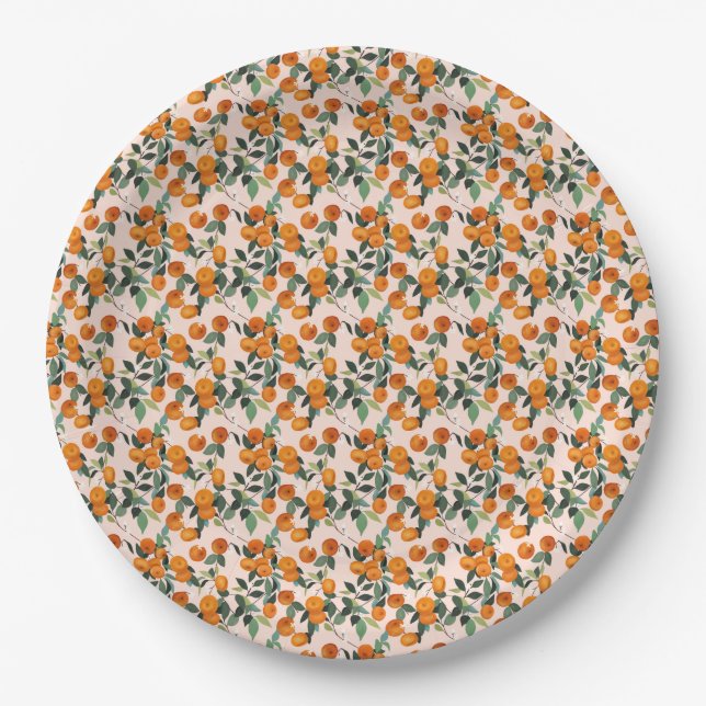  Little Cutie Orange Citrus 1st Birthday  Paper Plate (Front)