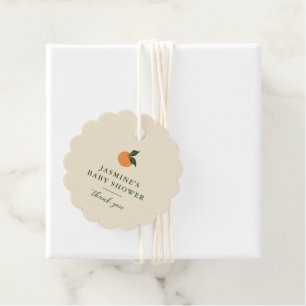 Little Cutie Orange Citrus Baby Shower Favour Tags