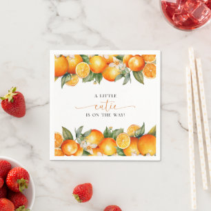 Little Cutie Orange Citrus Baby Shower Napkin