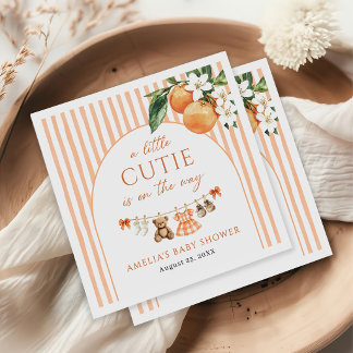 Little Cutie Orange Citrus Baby Shower Napkin