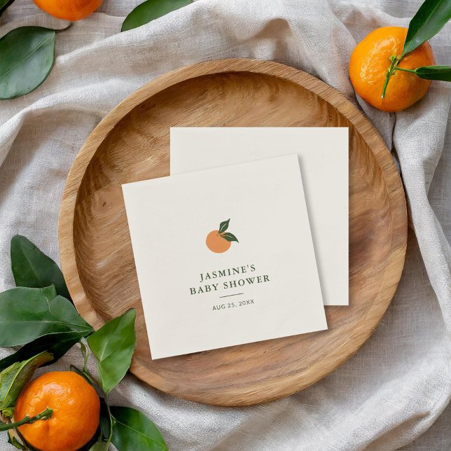 Little Cutie Orange Citrus Baby Shower Napkin (Creator Uploaded)