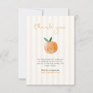 Little Cutie Orange Citrus Baby Shower Thank You Card