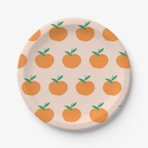 Little Cutie Orange Citrus First Birthday Paper Plate
