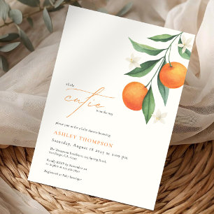 Little Cutie Orange Citrus Modern Baby Shower Invitation
