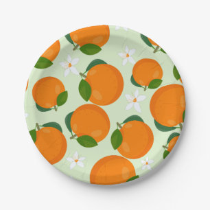 Little Cutie Orange Citrus Paper Plates