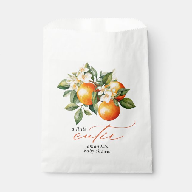 Little Cutie Orange Clementine Baby Shower Favour Favour Bag (Front)
