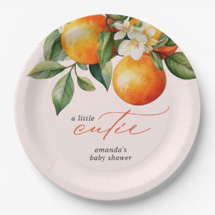 Little Cutie Orange Clementine Baby Shower Favour Paper Plate