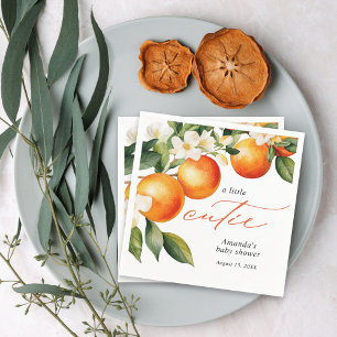 Little Cutie Orange Clementine Baby Shower Napkin