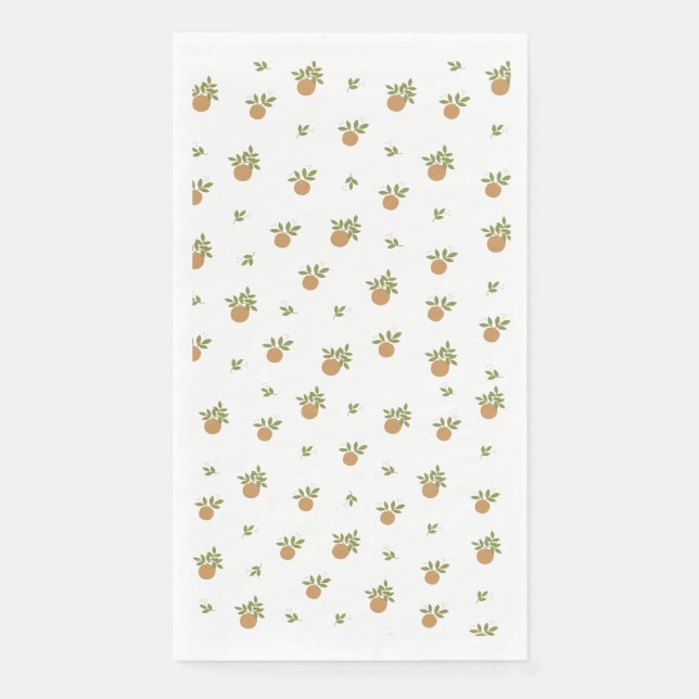 Little Cutie Orange Guest Towel Napkin (Front)
